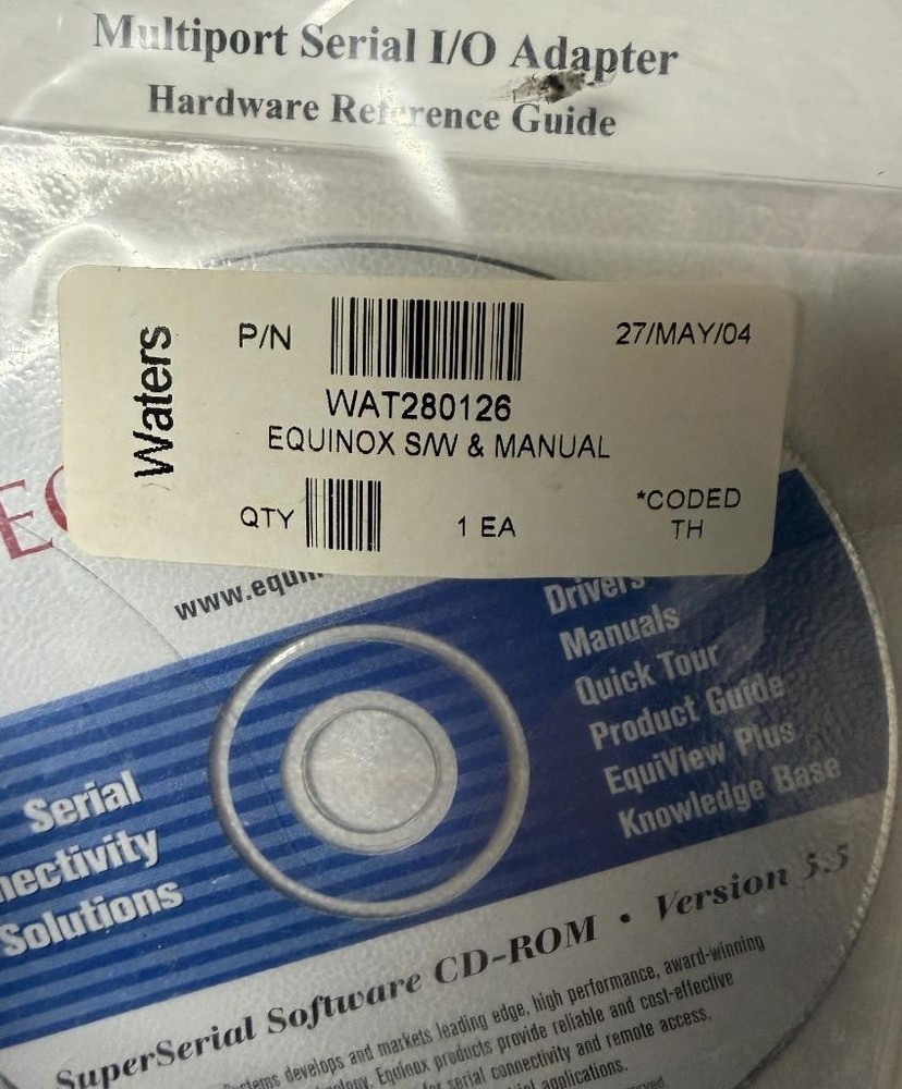 Waters WAT280126 Equinox Software & Manual