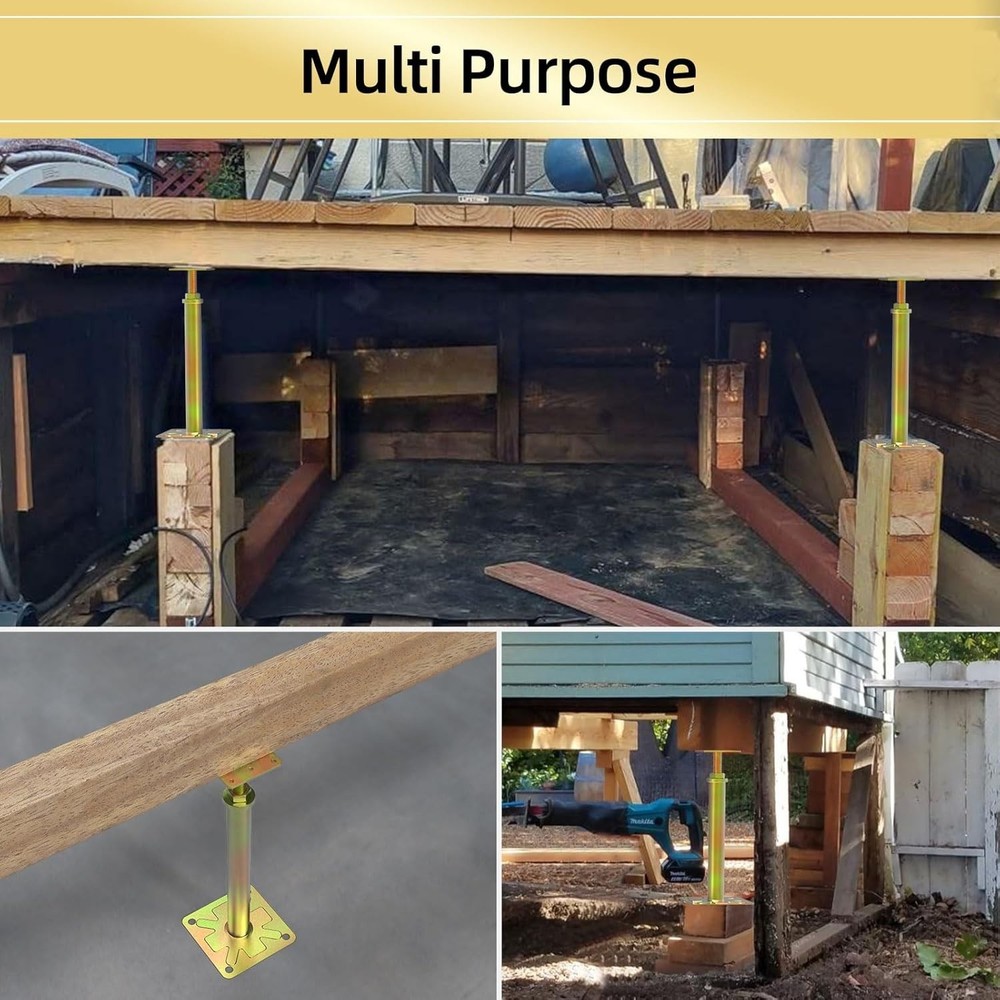 4 Pack Adjustable Floor Jack Posts for House Leveling, Telescoping Support Jacks