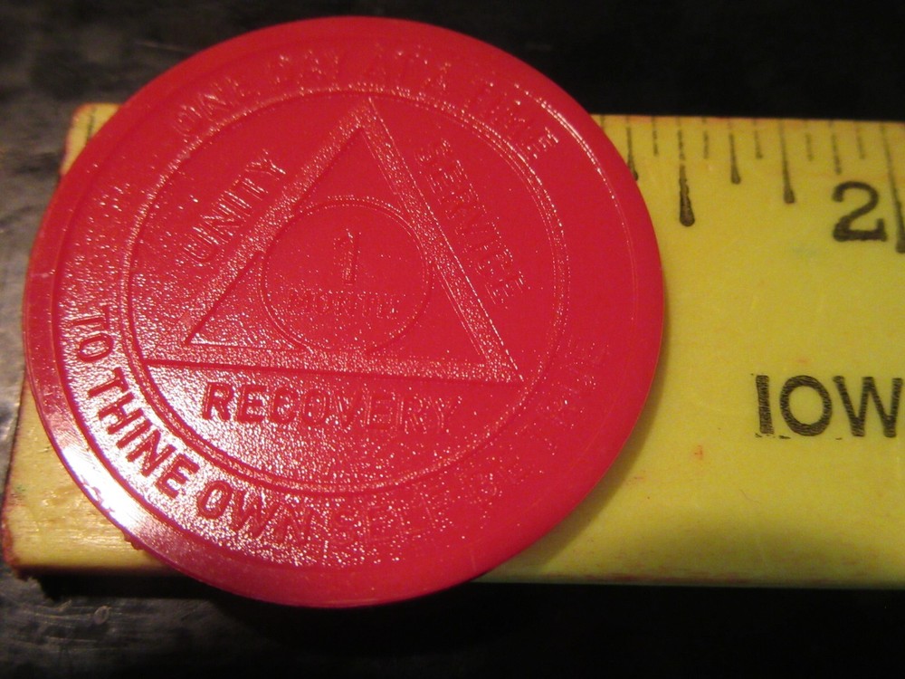 Alcoholics Anonymous Plastic AA 1 Month Poker Chip Medallion Token