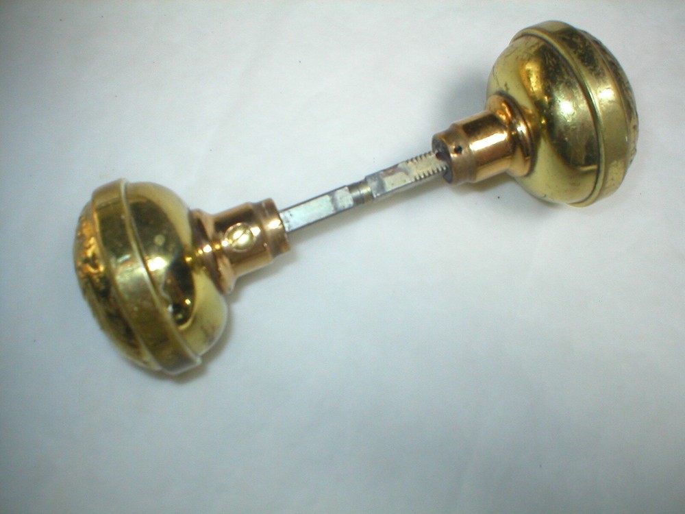 Antique Victorian Era Solid Brass Doorknobs
