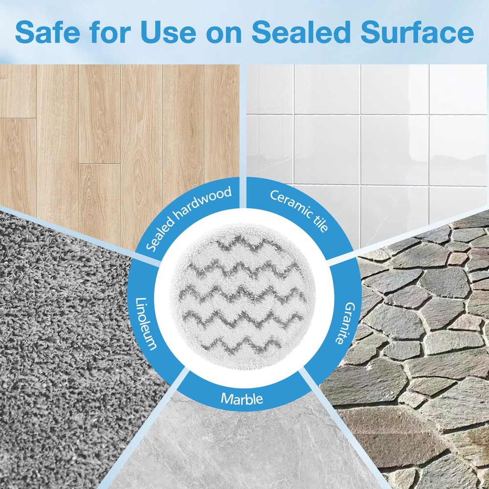 6pack 3897a / 3712 Rotating Steam Mop Pads Replacement For Bissell Spinwave Smar