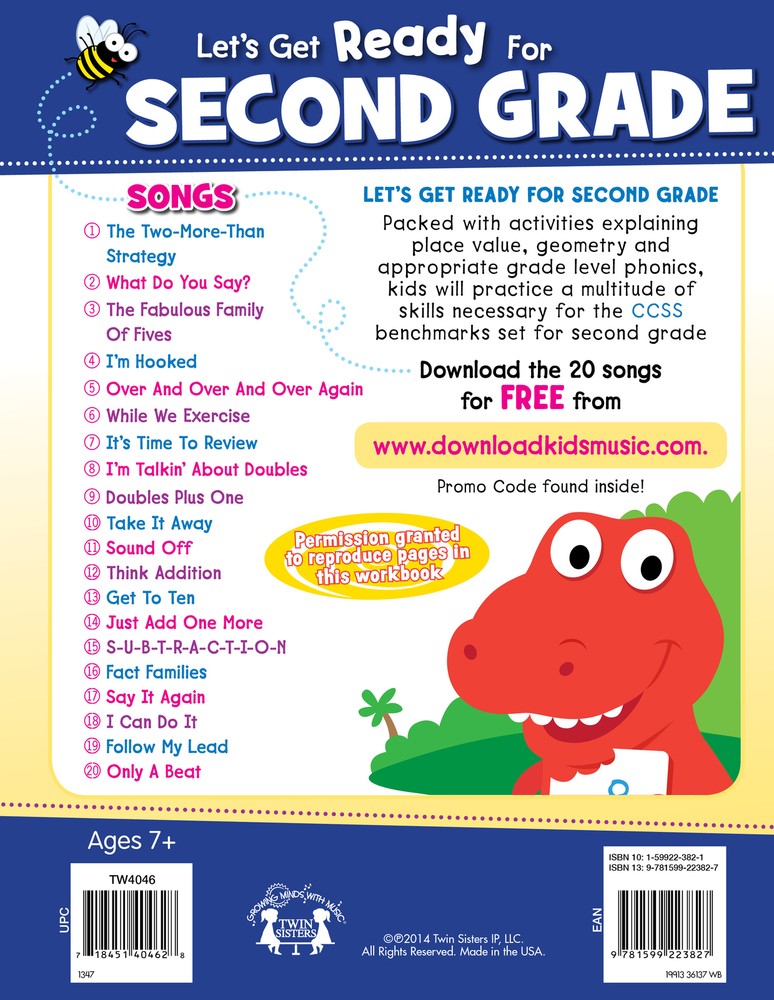 NEW 256-Page Let's Get Ready for Second Grade Educational Workbook