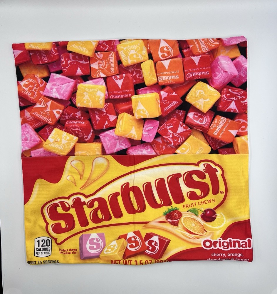 Starburst Candy Throw Pillowcase 17x17 Soft Zip Close