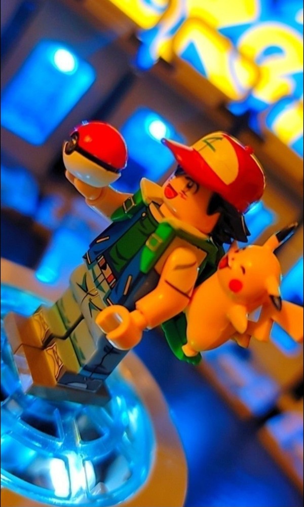 Ash Ketchum with Pikachu Custom Minifigure