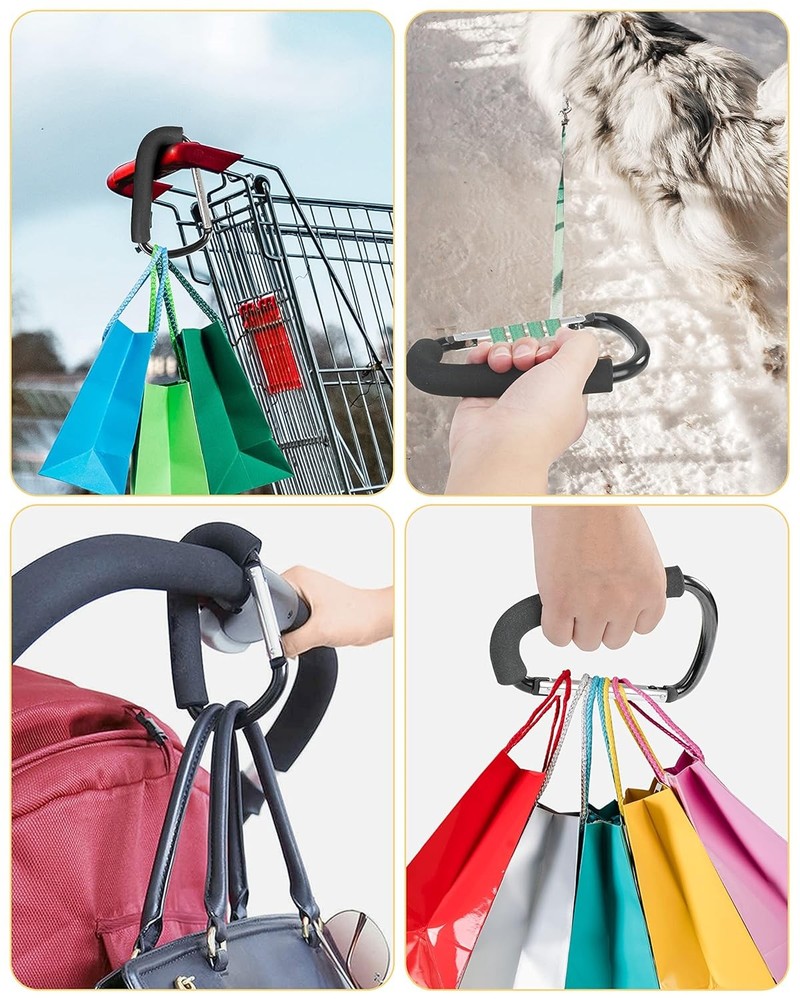 Stroller Hooks, 6.3" Large Clip, 2 Pack Hooks for Hanging...