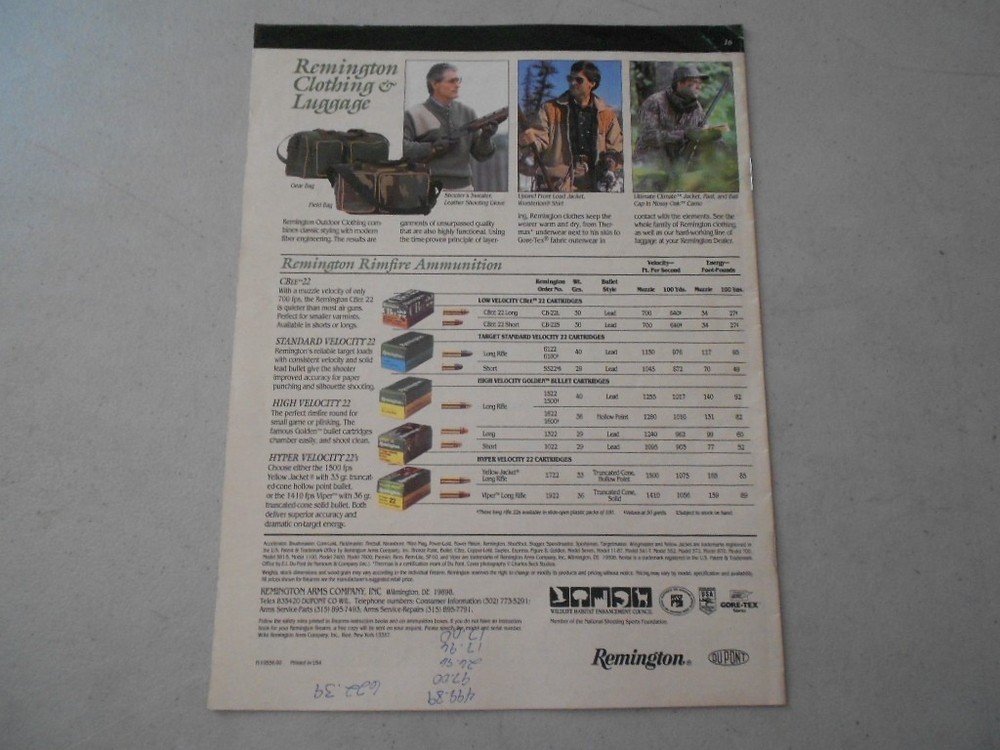 Remington 1990 Firearms and Ammunition Catalog