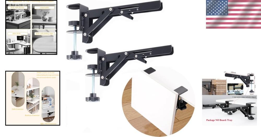 Quick Install Under Desk Keyboard Holder Bracket - Adjustable & Foldable Design