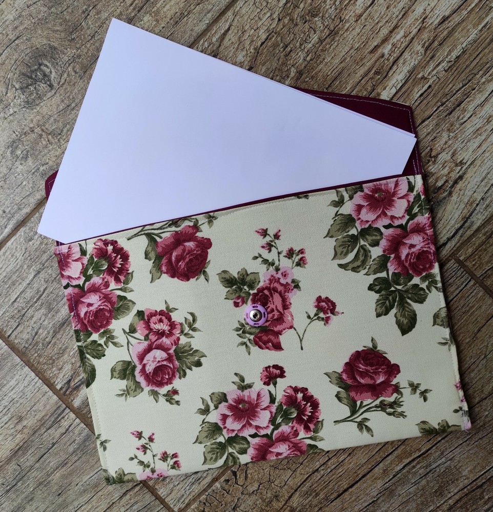 Romantic Floral Textile File PocketA4 size Fabric Document Bag Office Envelope