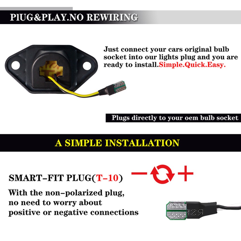 For Ford E150 E250 E350 E450 Econoline Van Bright White LED License Plate Light