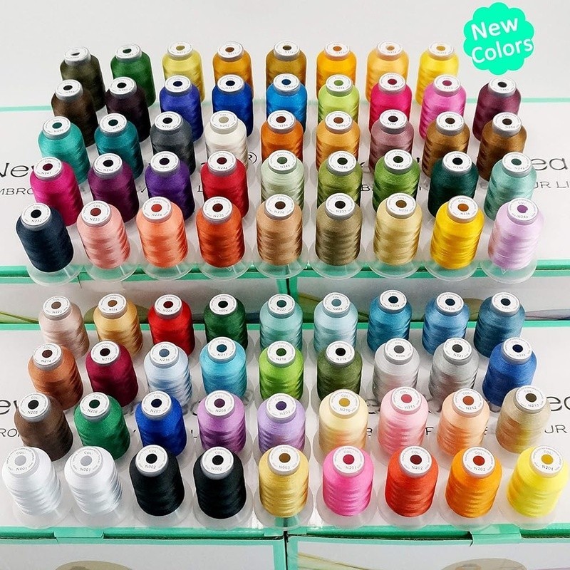 78 Assorted Polyester Embroidery Thread Spools 40WT 500M Strong Color Fastness