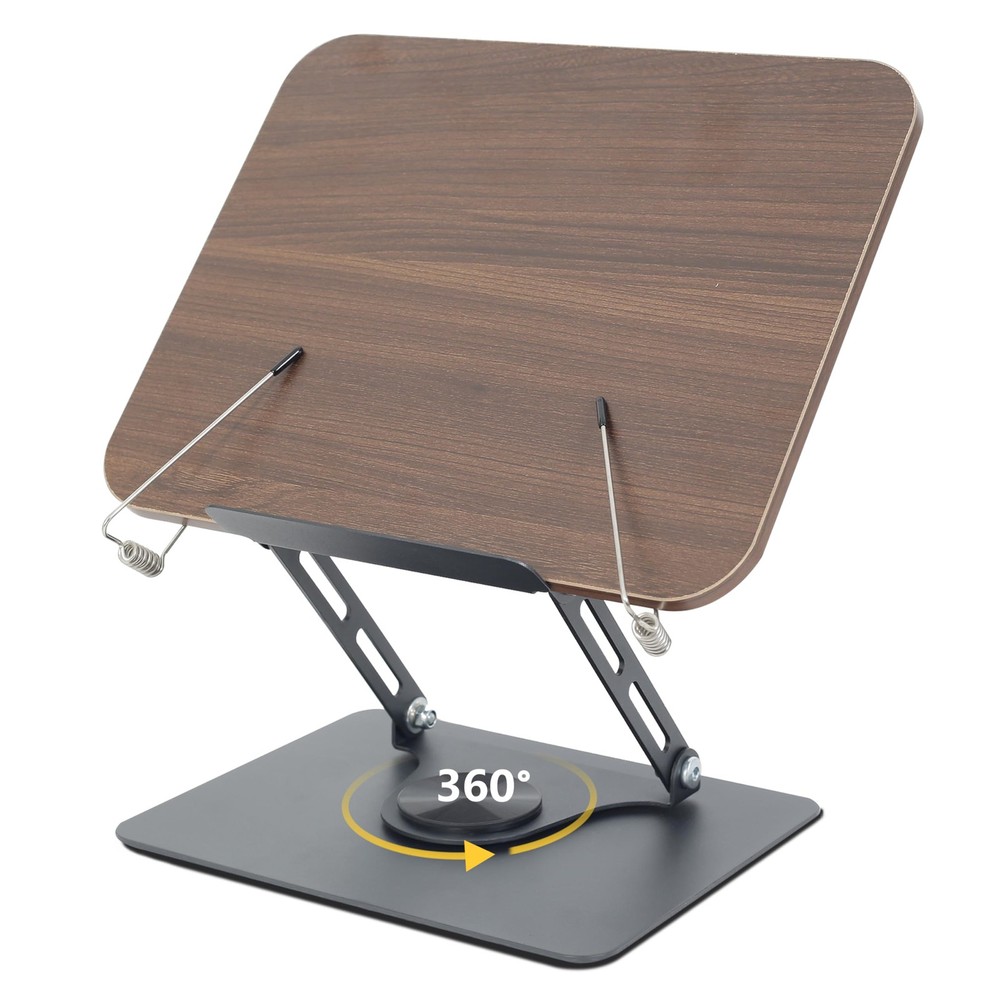 Book Stand Reading Multi-Angle Height Holder 360 Swivel Base Foldable Rack