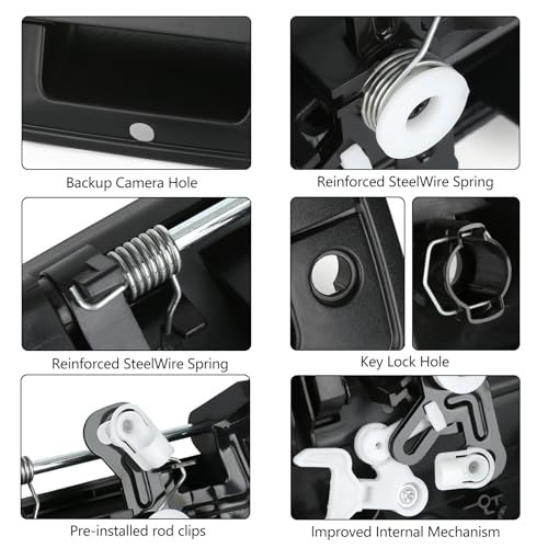 Tailgate Handle with Backup Camera Hole Black Fit for 2014-2015 Chevy