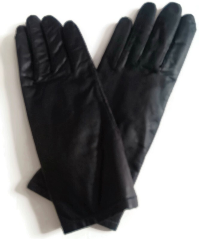 Women's Black Medium  Leather Gloves,