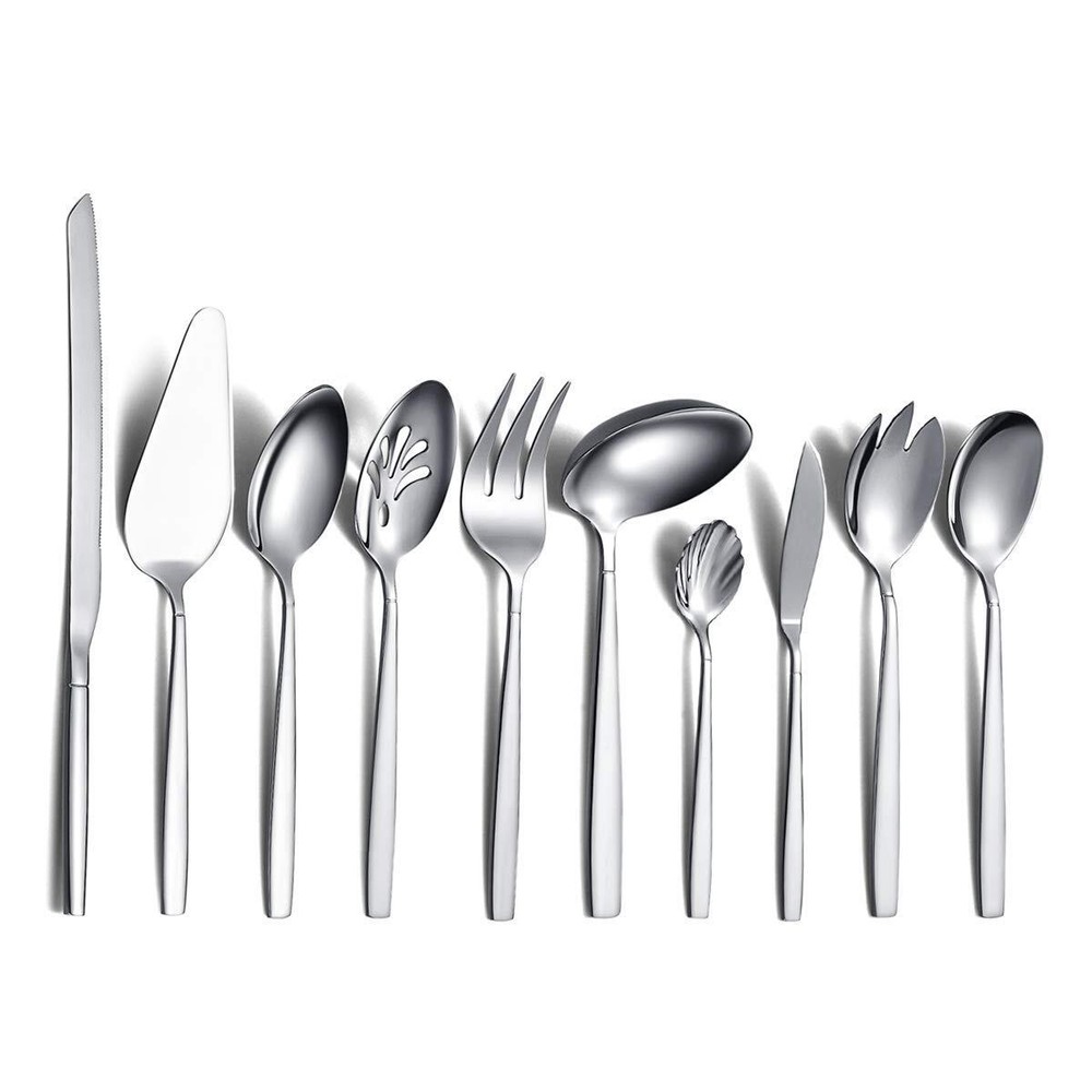 Silverware Serving Set 10 Pieces Stainless Steel Flatware Serving Set Serving...