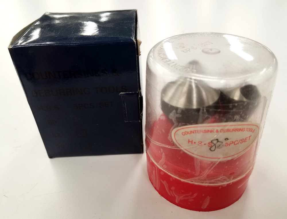 5 PIECE SET, 82°, ZERO FLUTE COUNTERSINK & DEBURRING HSS TOOL SET A016