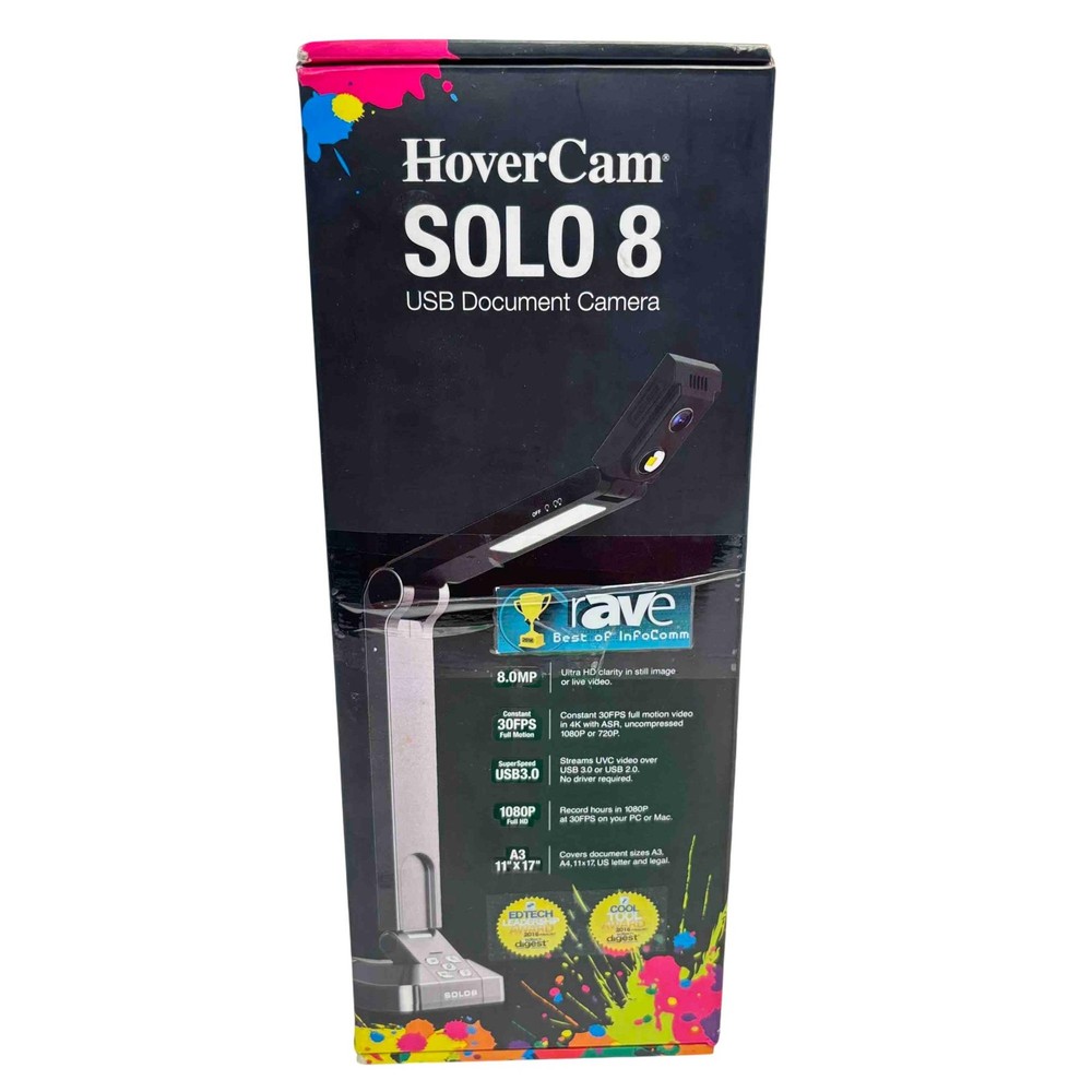 HoverCam Solo 8 Document Camera SOLO8 13MP USB Visual Presenter)