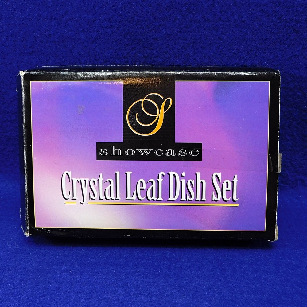 Showcase Crystal Leaf Dish Set of 2 Original box