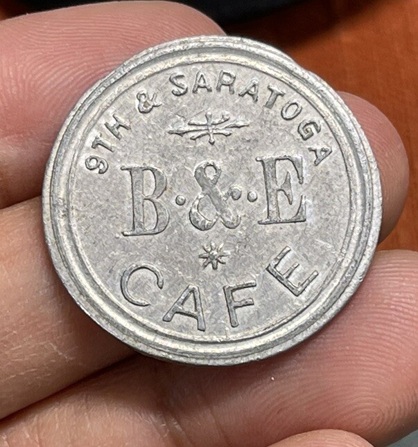 Unknown B & E Cafe 5 Cents Trade Token