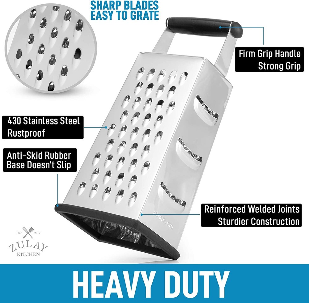 Zulay Cheese Grater with Easy Grip Handle