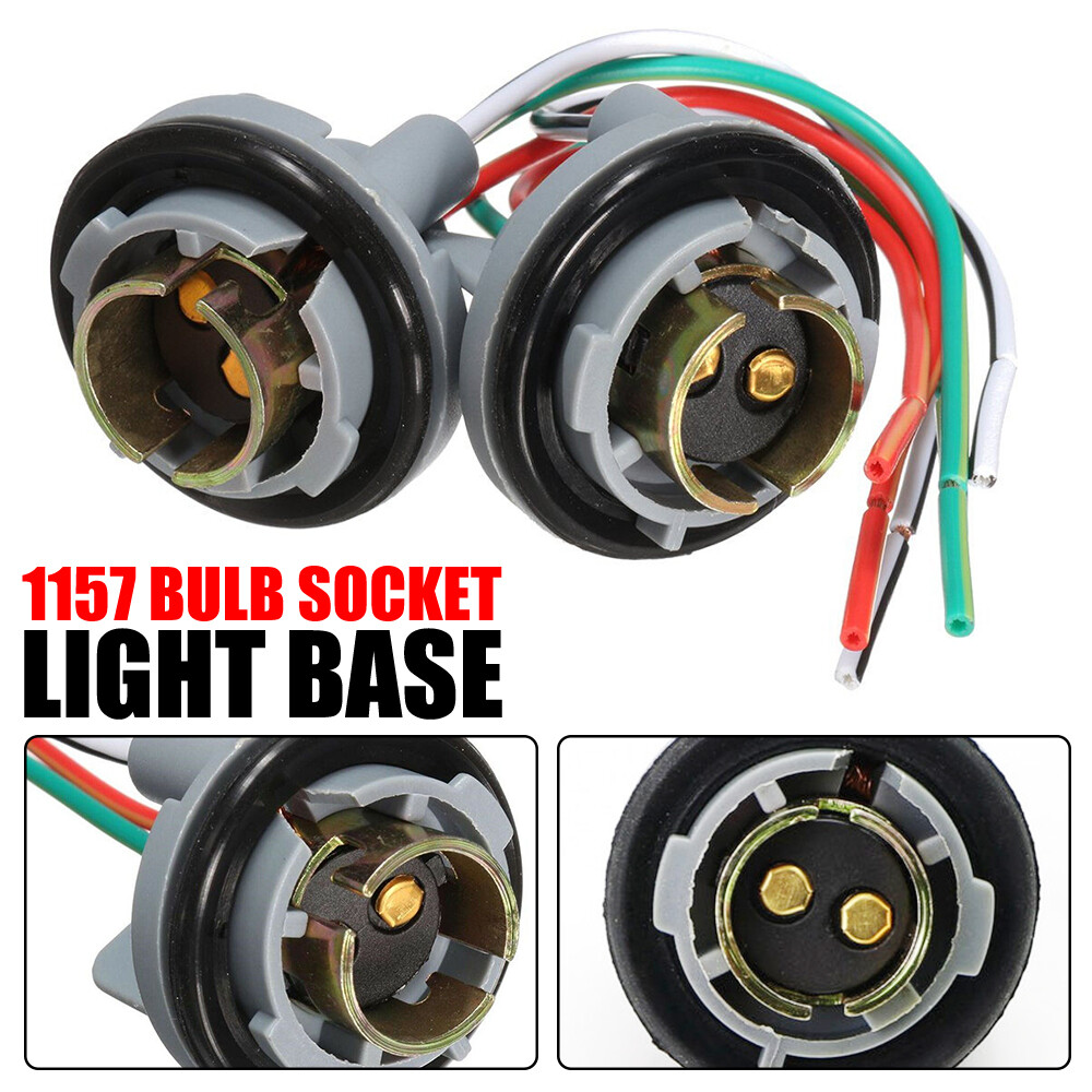 2x Bulb 1157 Socket Brake Turn Signal Light Harness Wire Pig Tail Plug Connector