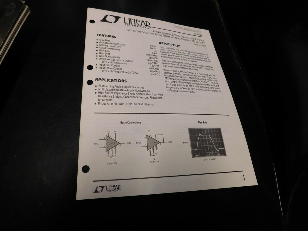 Electronics Specification Guide Application Linear Technology LT1102