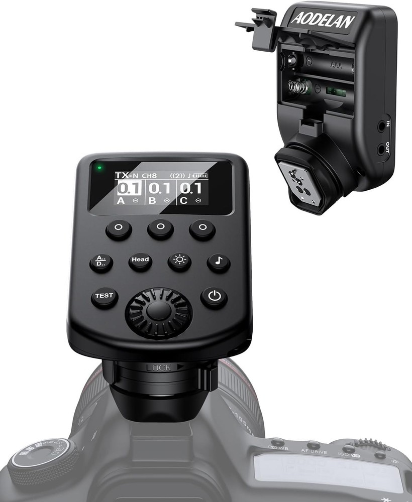 Wireless Flash Trigger for Cameras, 2.4GHz Remote Controller, OLED Display