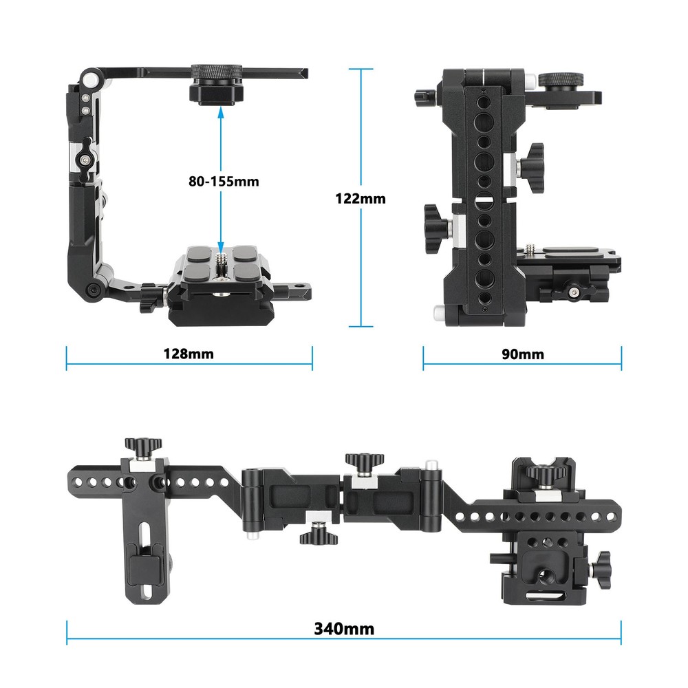 CAMVATE Universal Quick Release Foldable Half Cage Kit with Arca-Type Baseplate
