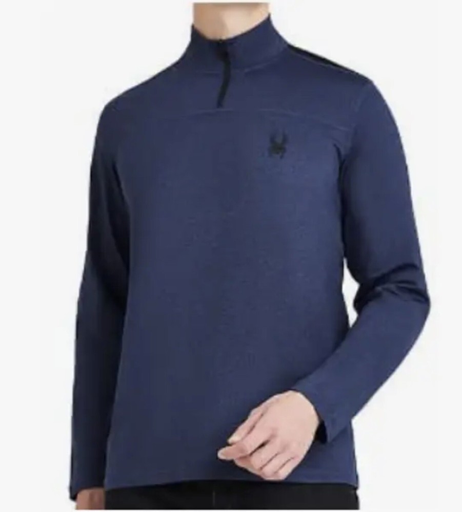 NEW Men's SPYDER Performance 1/4 Zip Pullover Medium Blue ProWeb