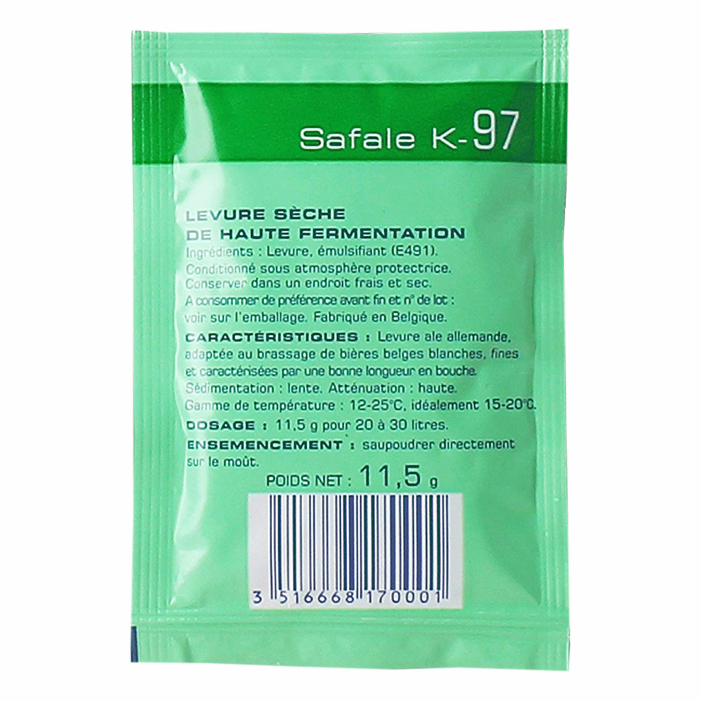 Safale K-97 Ale Yeast, 11.5g