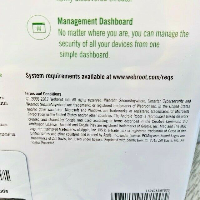 New - Webroot Secure Anywhere Internet Security 3 Devices for PC Mac Android iOS