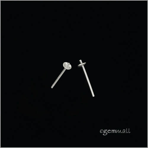 8PC Sterling Silver Stud Post Earring 3mm Cup with Glue In Peg #99333