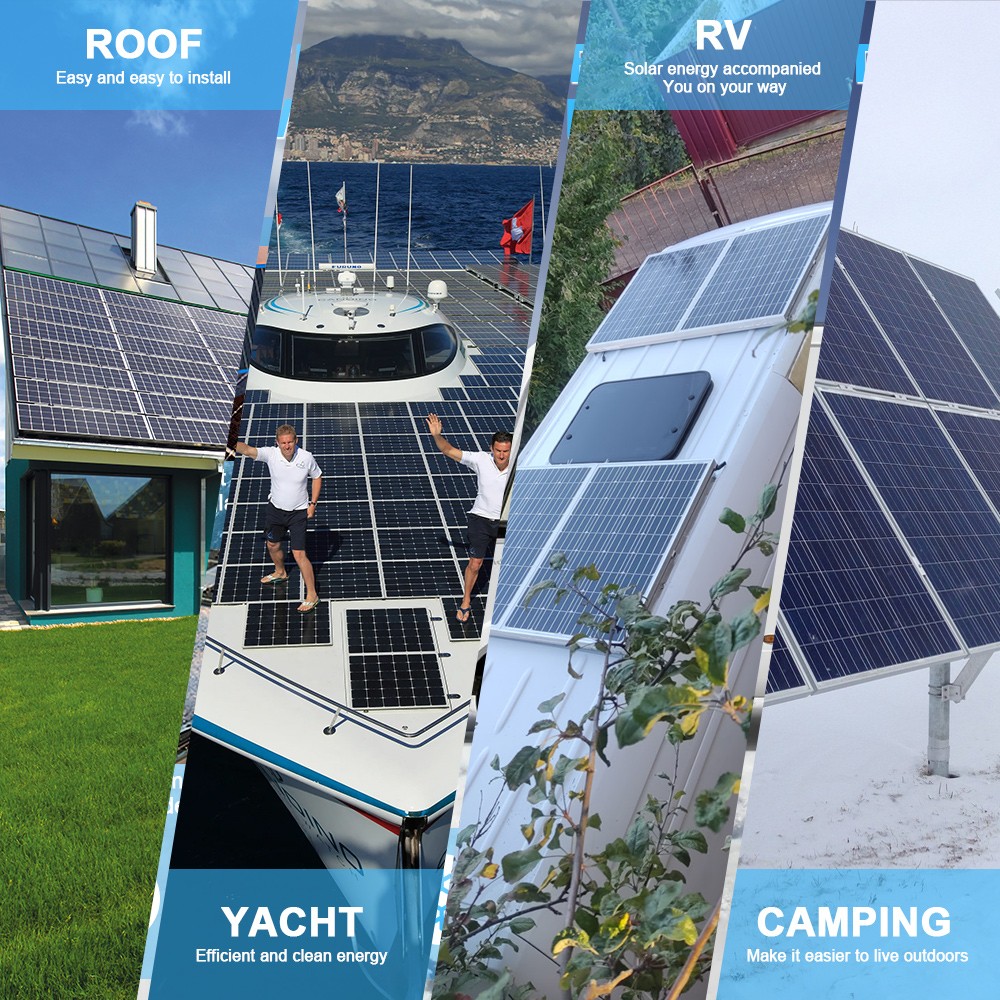 200W 12V Solar Panel High Efficiency Monocrystalline PV Module For RV Home Roof