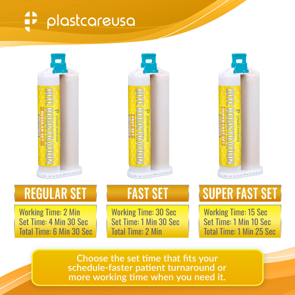2 x 50ml Dental Bite Material, Regular Set, Unflavored with 4 Mixing Tips