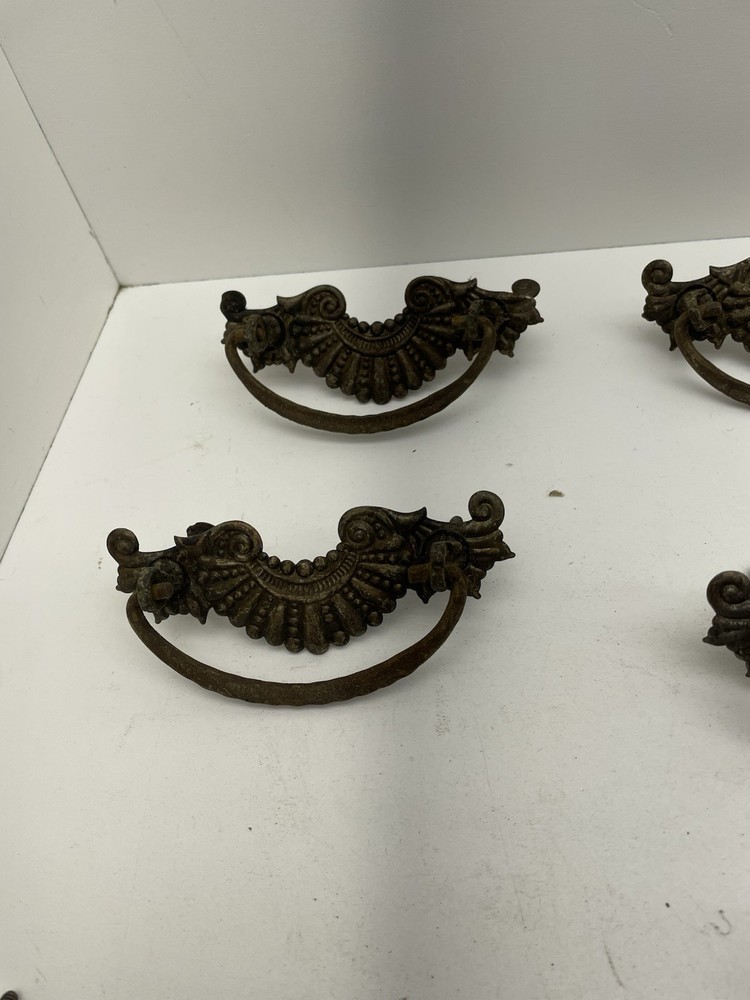 Vintage Brass Drawer Pull Lot Of 8