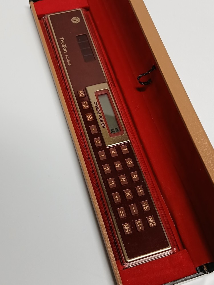 Vintage TecXon 8" Compu-Ruler RC080S Solar Calculator