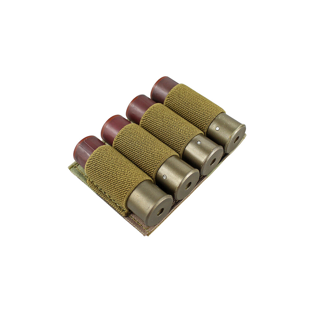 Tactical Molle Hook&Loop 4 Rounds 12GA Shotgun Shell Ammo Carrier Pouch Holder