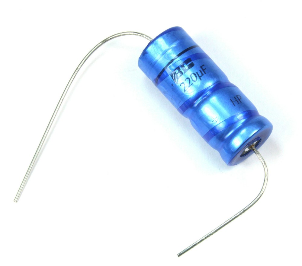 2pcs BC Components Axial Capacitor, 220uF 100v, LL Series