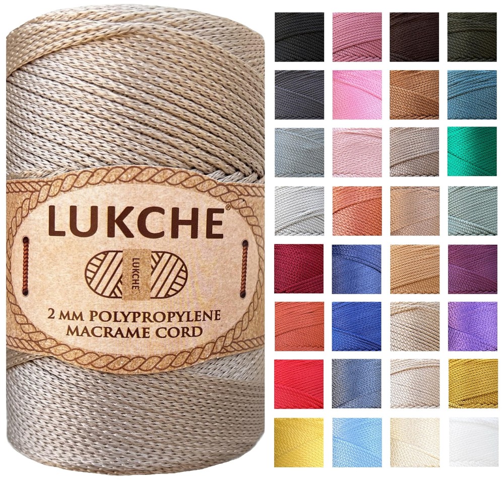 Polyester Macrame Cord 2mm x 251 Yards 100% Polypropylene Premium Macrame Rop...