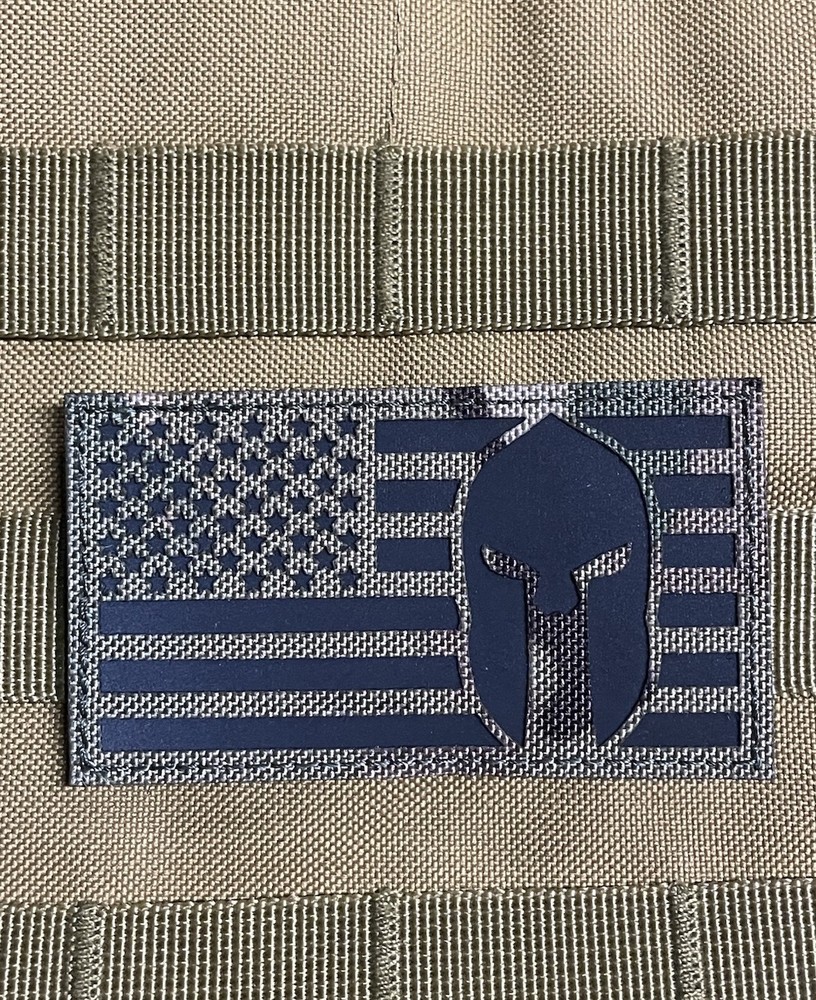 IR Sparta Reflective Infrared Patch US Flag Spartan Molon Labe Hook Loop MultiC