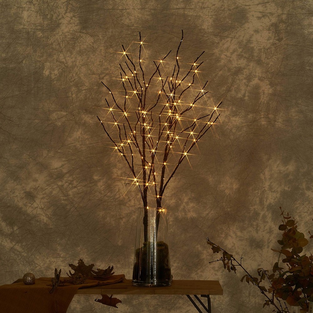 Lighted Brown Willow Branches 32IN 100 with Timer Battery Operated, Tree Bran...