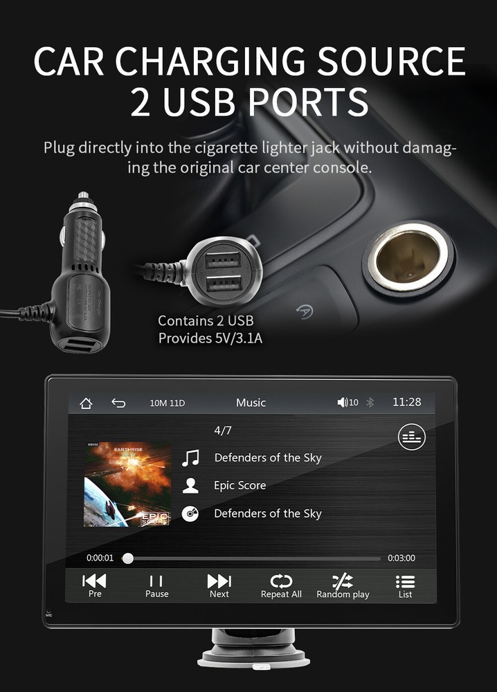 Buletooth Car Radio Multimedia Player For CarPlay Android Auto Touch Screen MP5