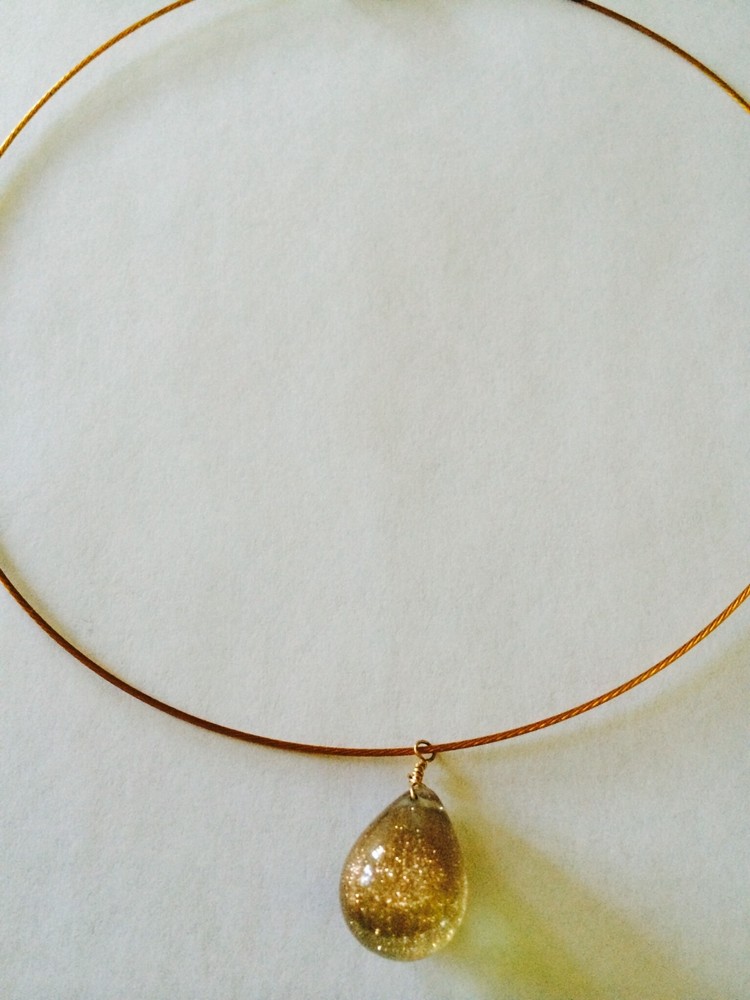 Handmade Fun citrine bronze beach choker
