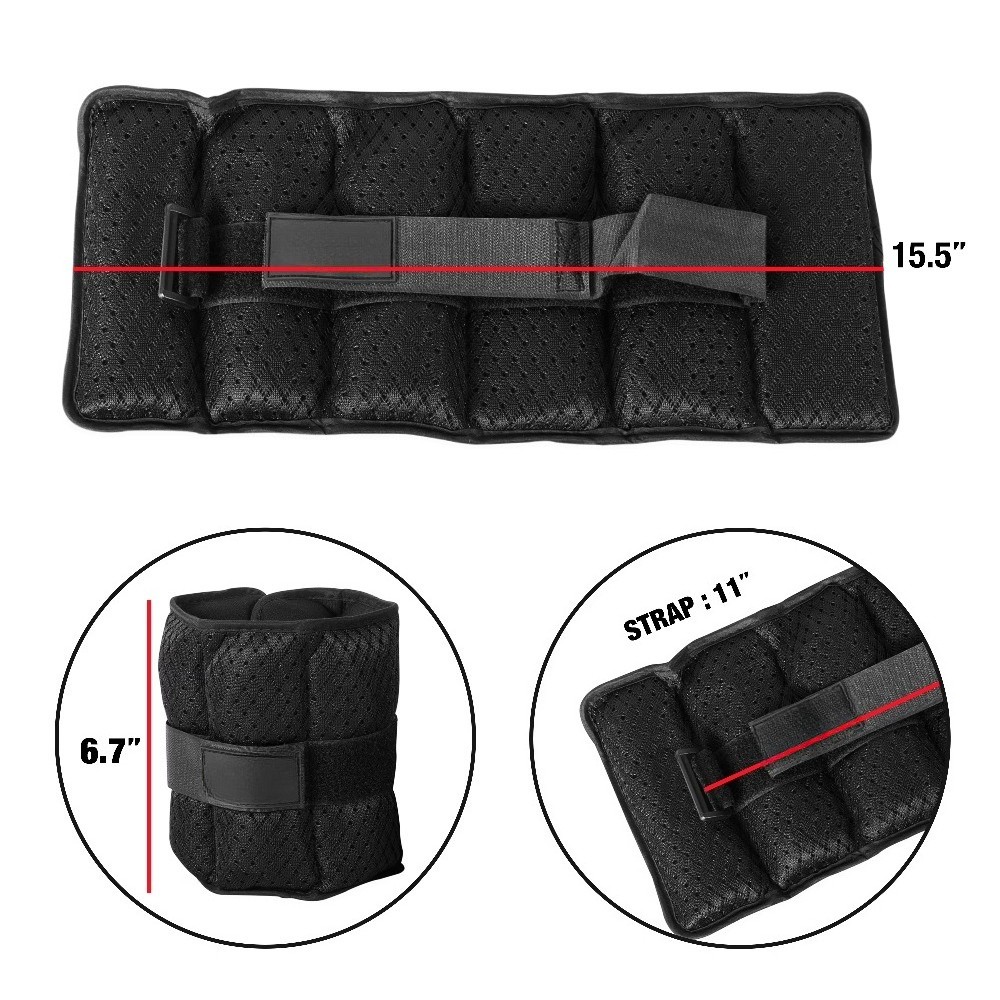 Unisex Adjustable Wrist/Ankle Weights, 5-Pound Pair