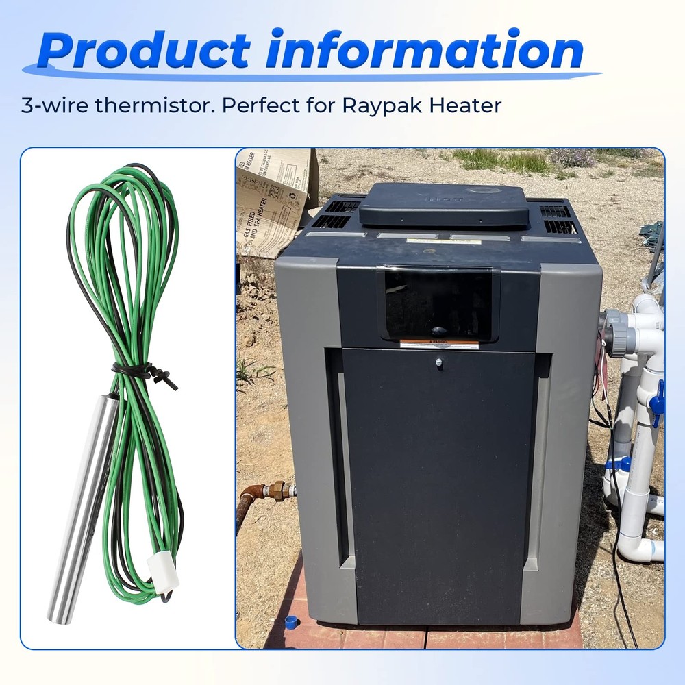 Pool Heater Temperature Sensor 009577F Compatible with Raypak Heaters 206A 20...