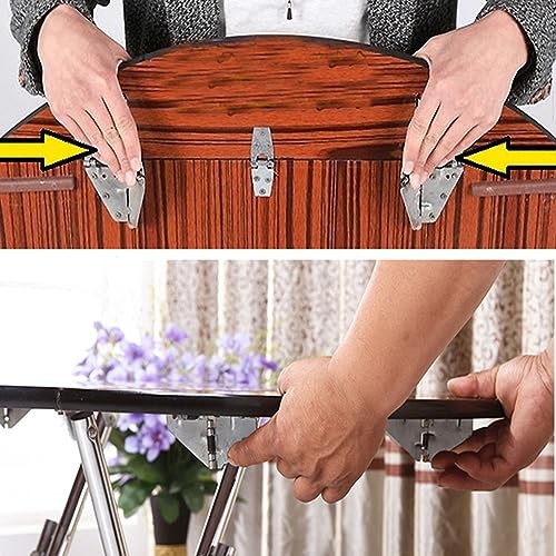 Modern Iron Drop Leaf Table Hinges, Spring Loaded, Heavy Duty, 2 Pack, Yellow,