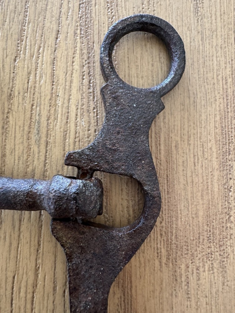 Antique Unique Iron Horse Spade Bit with Roller Unmarked - Cavalry?