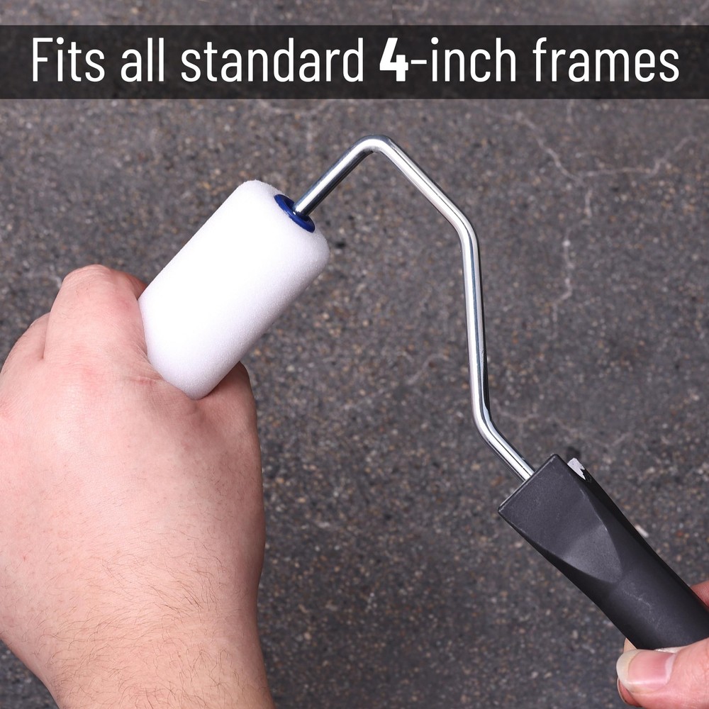 Bates Paint Roller 4 Inch Paint Roller Frame with 2 Foam Covers