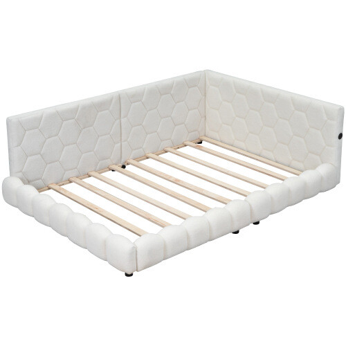 Modern Upholstered Platform Bed Sofa Bed Heavy Duty Daybed Full Size Bed Frames