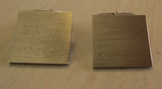 Sterling Silver Brushed Finish Square Cuff Links +