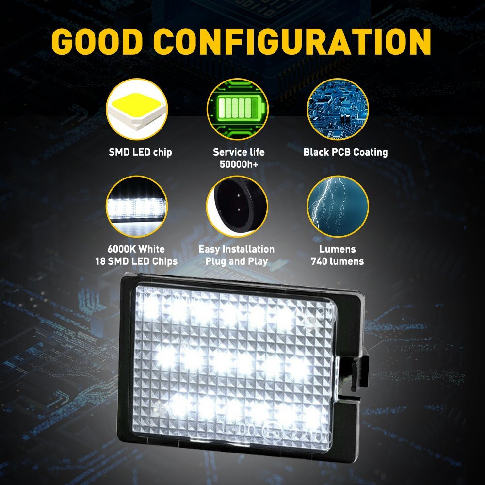 "SUPER BRIGHT"White LED License Plate Light Lamp SET For 2014-2021 Dodge Durango